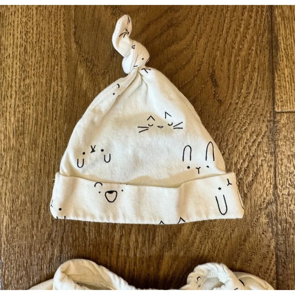Mighty Goods Baby Outfit Girl Preemie Clothes‎ Hat Cat Bunny Face Footed Set Lot